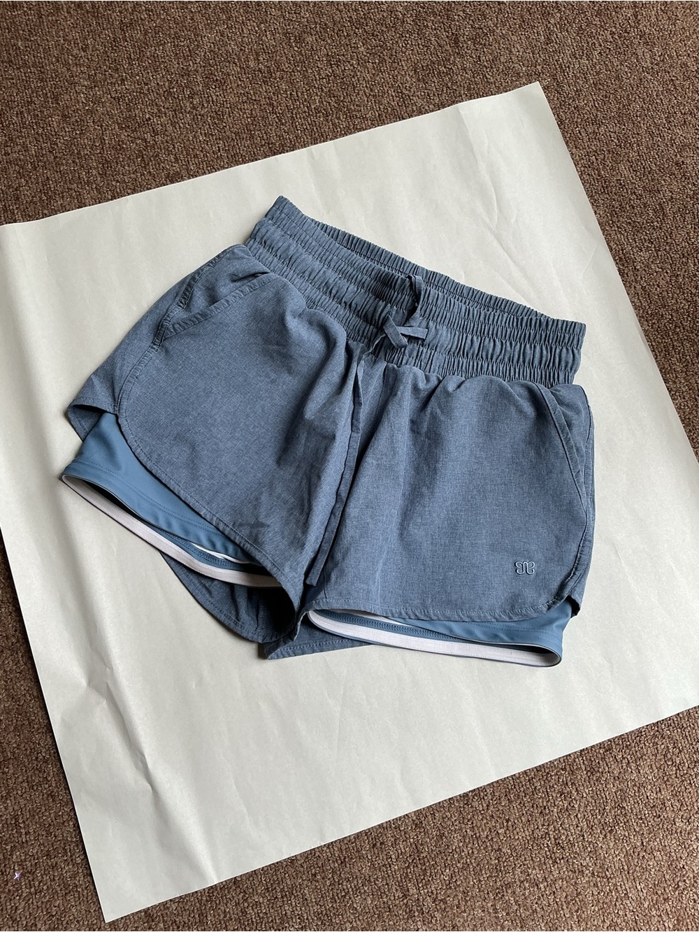Albion Blue Layered Athletic Shorts